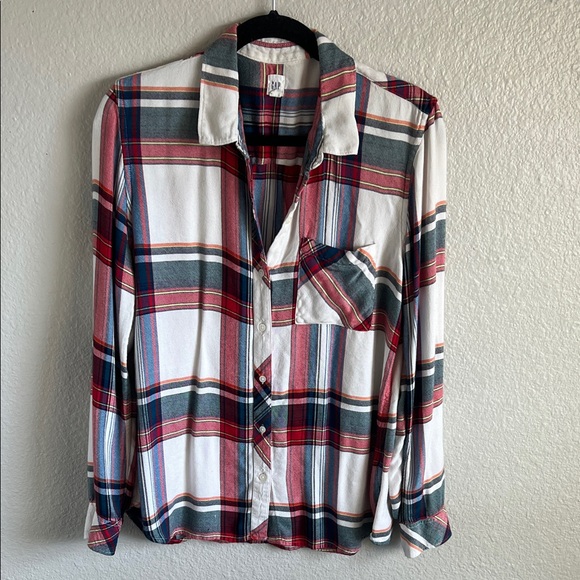 GAP Tops - GAP Super Soft Multicolor Plaid Casual Shirt Large